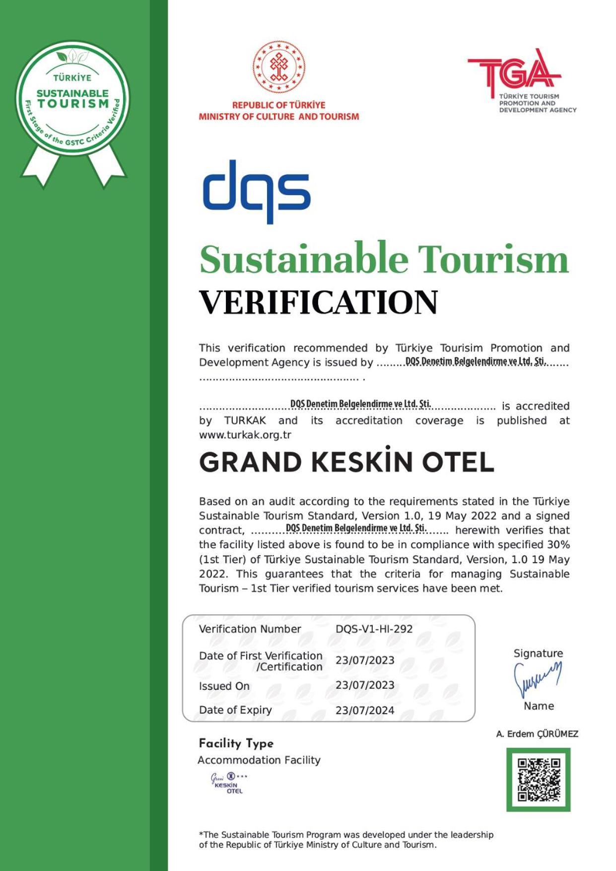 Grand Keskin Otel Denizli  Eksteriør billede